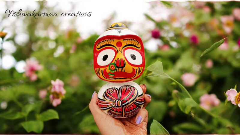 Mohana Rupam of Lord Jagannath, Subhadra, Balabhadra Murti Set | Handcrafted - Neem wood Multicolour Set - Image 4