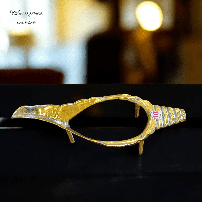 Brass Conch Stand – Perfect for Dakhinabarti Conch Rituals