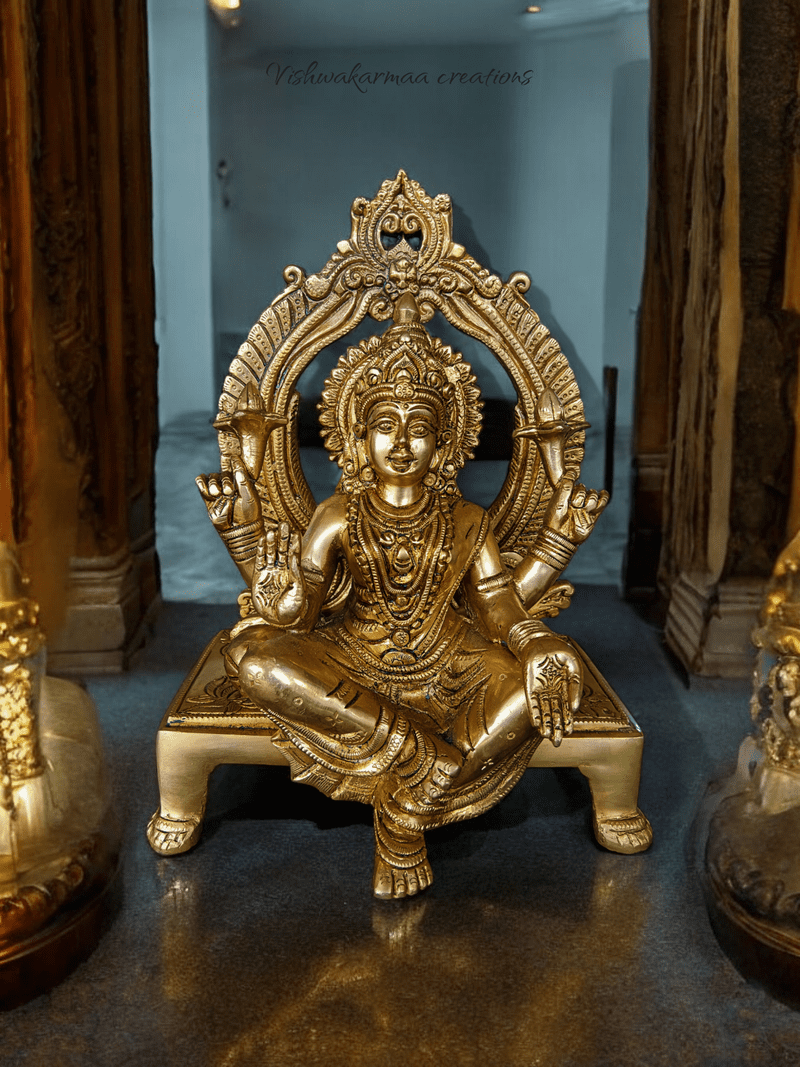 Brass Laxmi Murti – Divine Wealth Statue from Jagannath Puri (11 in)