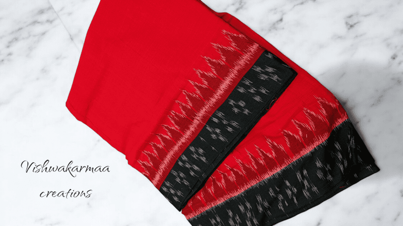 Hand Woven Cotton Pata for Shri Jagannath with Red color and Black border