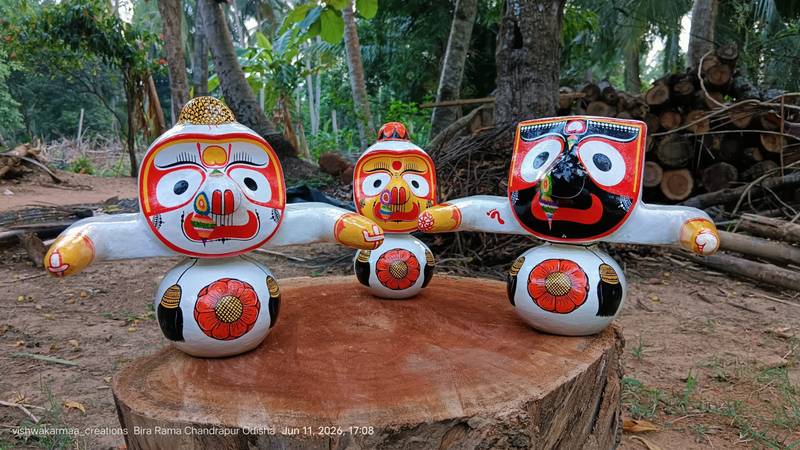 Jagannath Balabhadra Subhadra Sudarshan Murti Set – Pure Neem Wood Handcrafted in Puri - Image 6