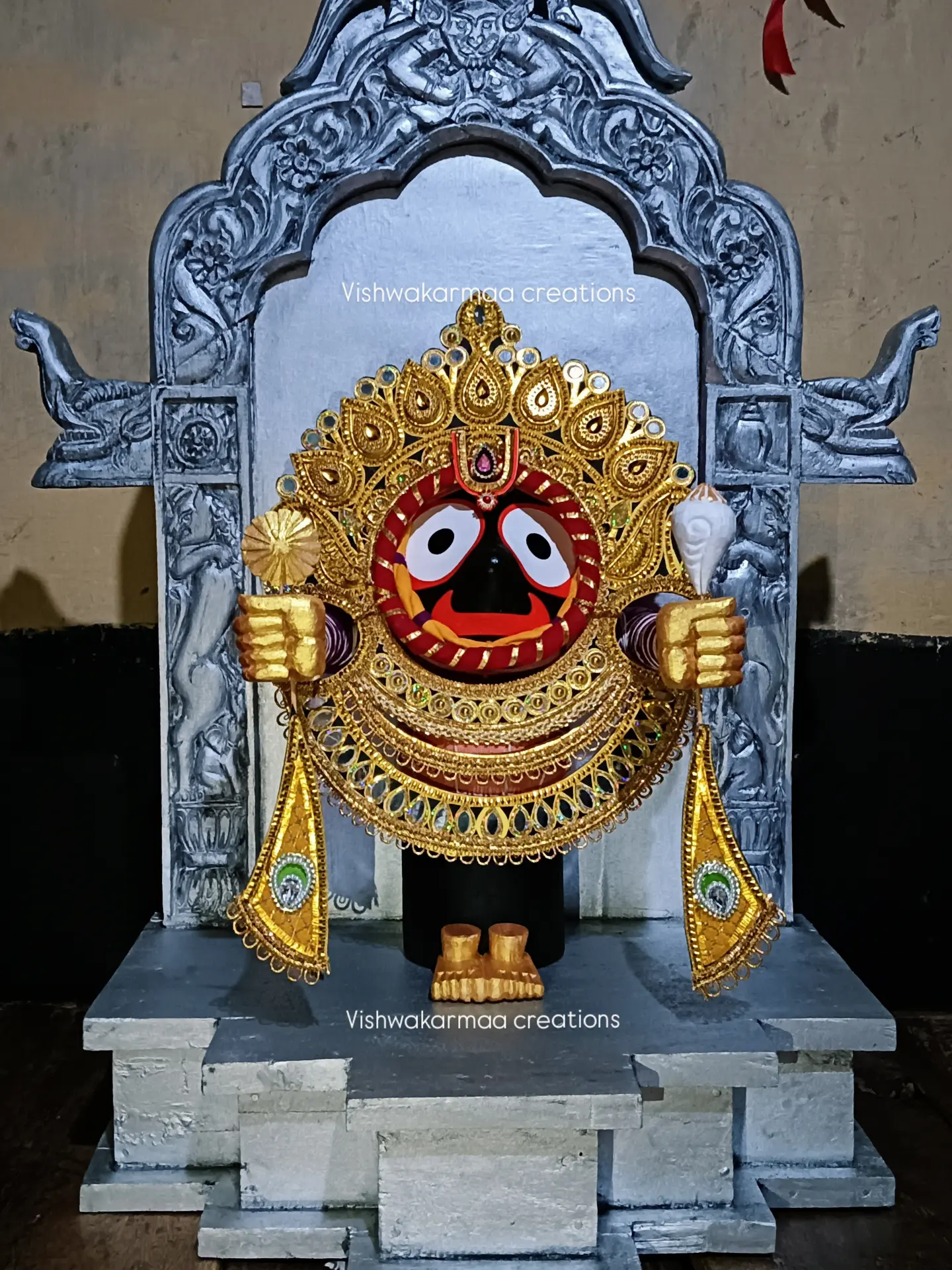 Jagannath Murti with Senapata Lagi, Wooden Prabha, Sunabesha