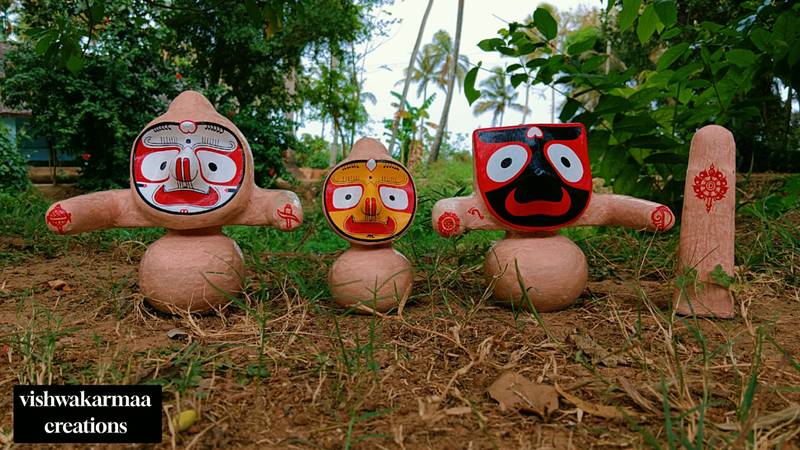 Puri Jagannath Temple Style - Saptabarana Chaturdha Murti | Handcrafted - Neem Wood